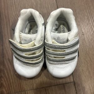 Adidas White and Silver Sneakers Classic Design